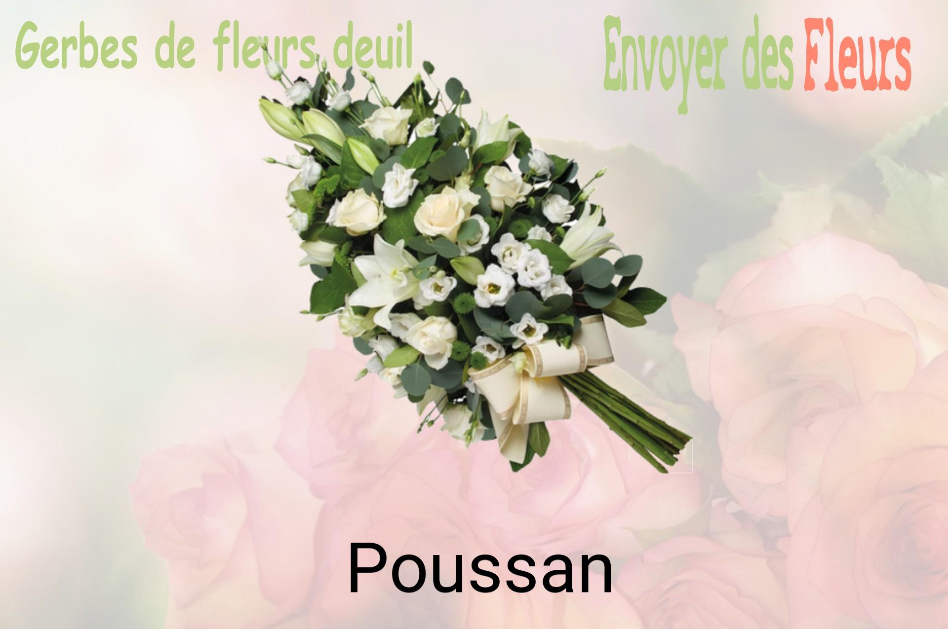 Gerbe de fleurs de deuil livrée à Poussan